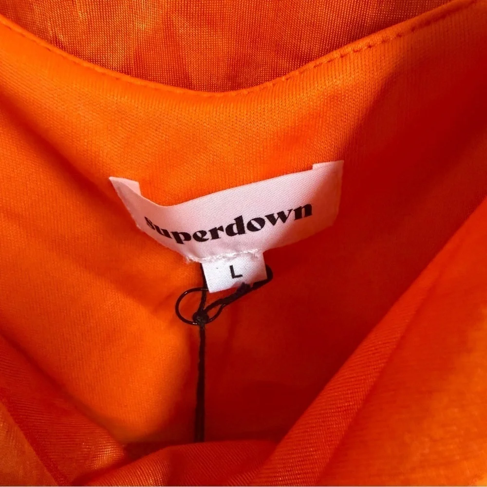 Superdown joana maxi skirt set Orange 2 piece crop top stretch Revolve L